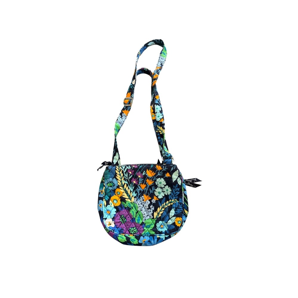 Vera Bradley Midnight Blues Floral Quilted Cotton Crossbody Bag with ID‎ Window - Picture 2 of 5